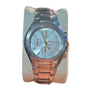 SEIKO- CHRONOGRAPH 50M- STAINLESS STEEL- JAPAN- MENS WATCH